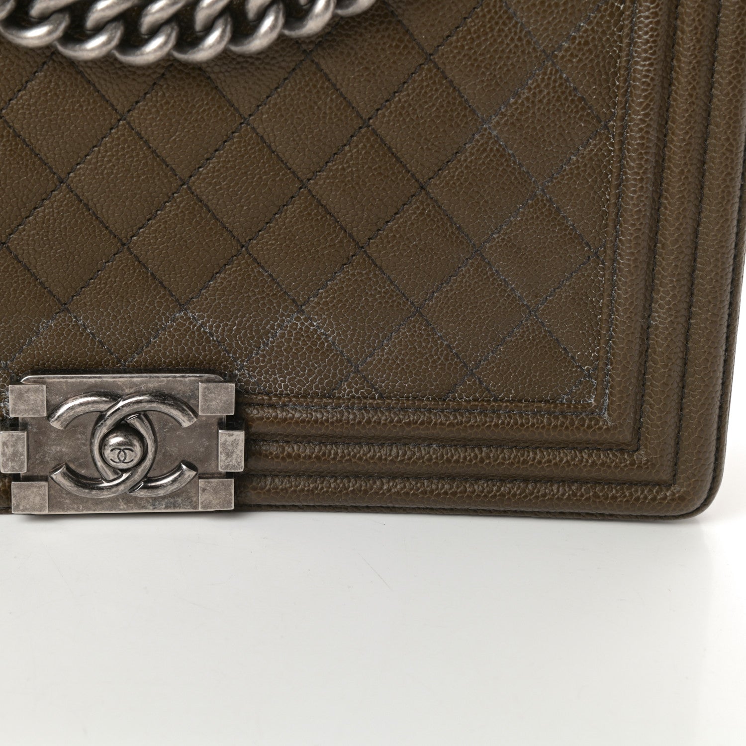 Chanel Caviar Quilted New Medium Boy Flap Khaki 16 of 16