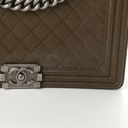 Chanel Caviar Quilted New Medium Boy Flap Khaki 16 of 16