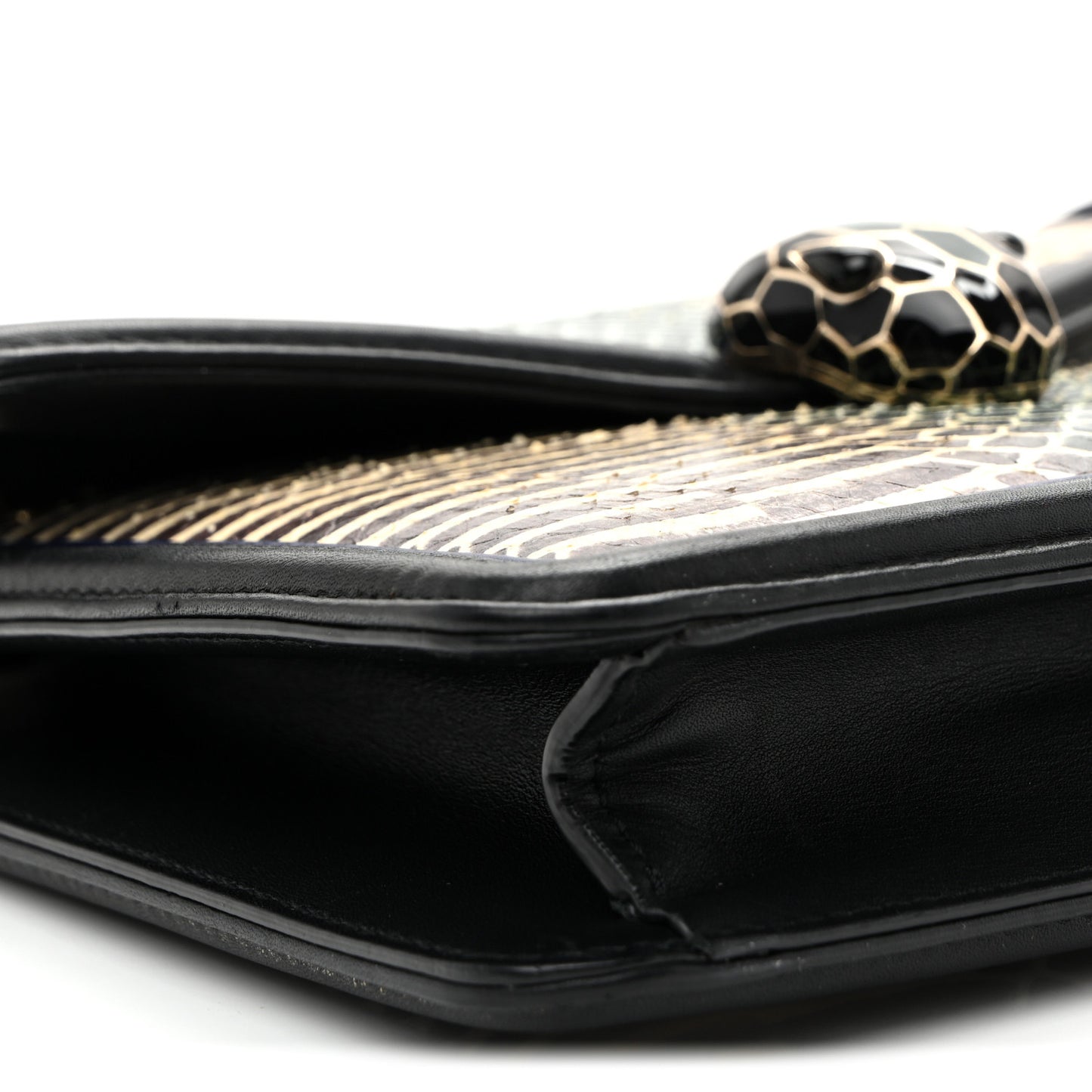 Calfskin Snakeskin Serpenti Forever Crossbody Bag Blue Black Multicolor