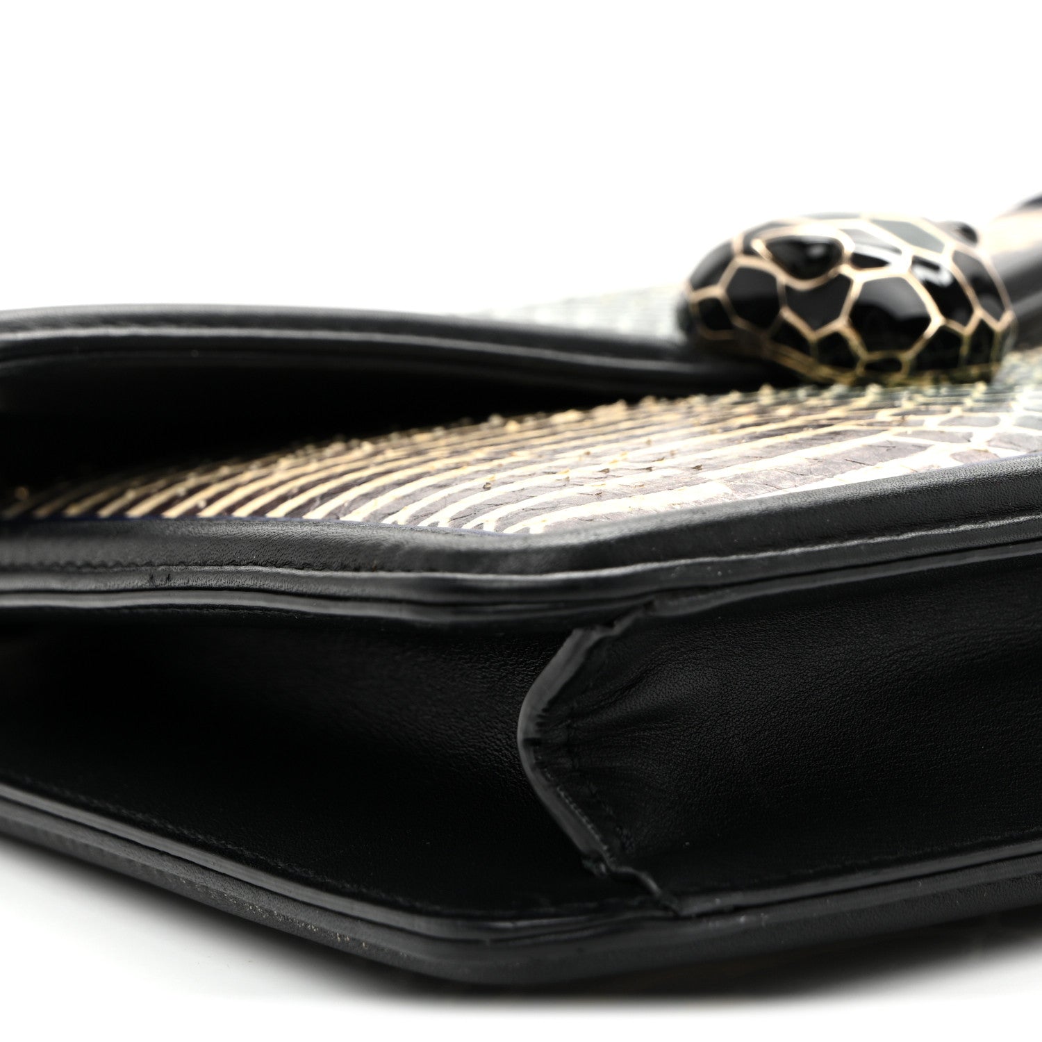 Bulgari Calfskin Snakeskin Serpenti Forever Crossbody Bag Blue Black Multicolor 8 of 9