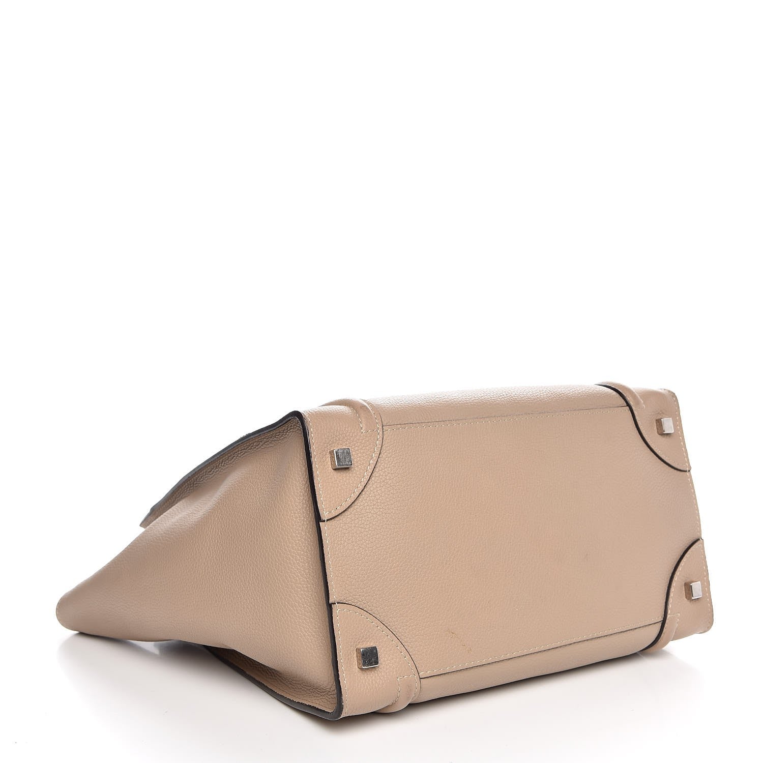 Celine Drummed Calfskin Mini Luggage Dune 4 of 9