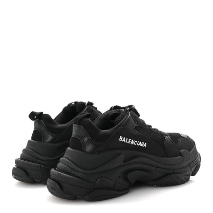 Balenciaga Fabric Mesh Womens Triple S Sneakers 37 Black 5 of 10