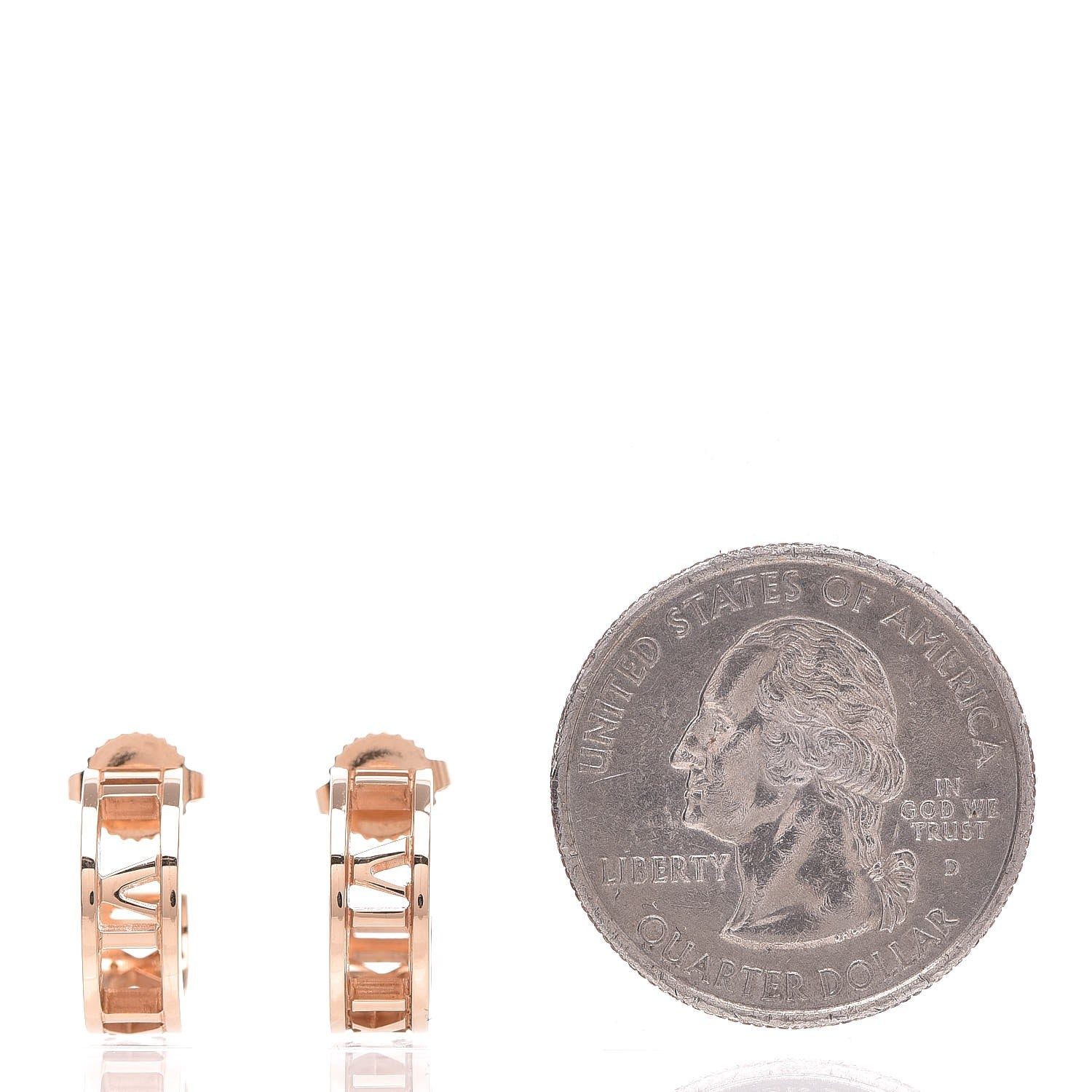 Tiffany 18K Rose Gold Mini Atlas Hoop Earrings 2 of 4