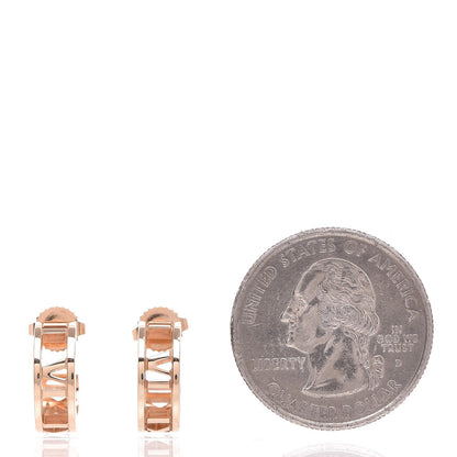 Tiffany 18K Rose Gold Mini Atlas Hoop Earrings 2 of 4