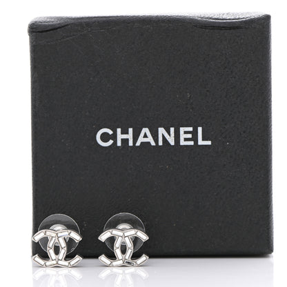 Chanel Baguette Crystal CC Earrings Silver 5 of 5