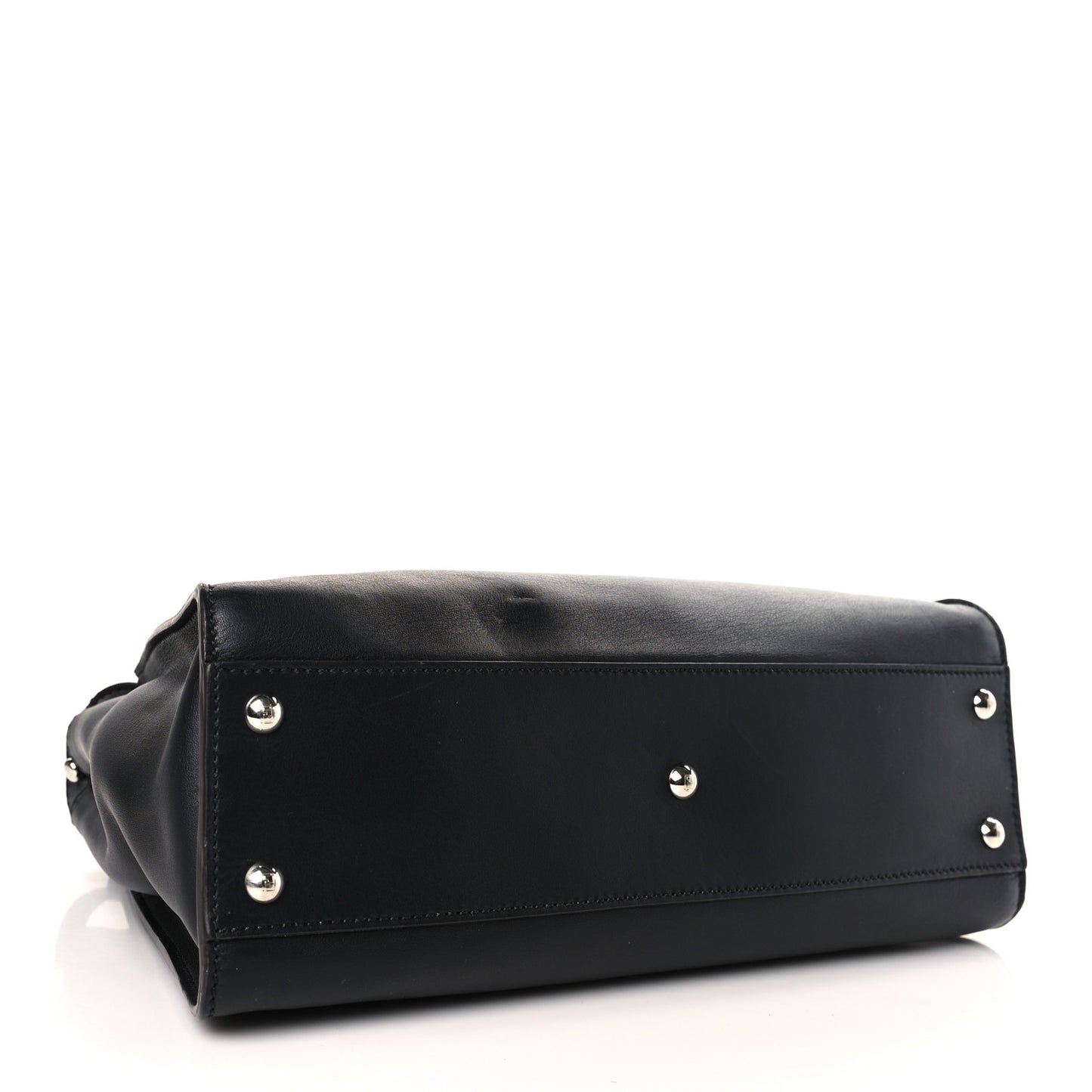 Vitello Seta Nappa Ribbon Medium Peekaboo Iconic Satchel Black Corteccia