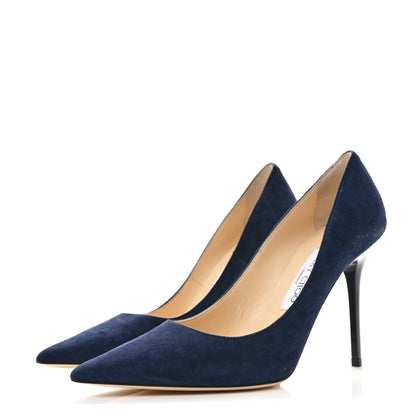 Jimmy Choo Suede Abel Pumps 37 Navy 3 of 8