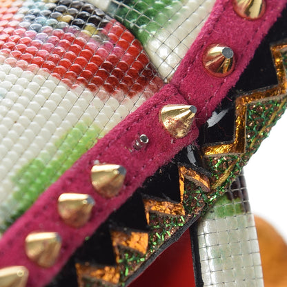 Christian Louboutin Metallic Glitter Spiked Montezumina 85 Sandals 37 Multicolor 17 of 21