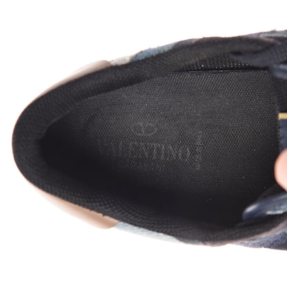 Valentino Garavani Denim Suede Camouflage Mens Rockrunner Sneakers 42 Multicolor 9 of 14