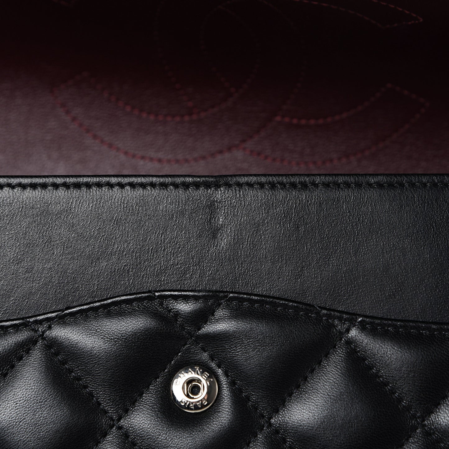 Lambskin Quilted Jumbo Double Flap Black
