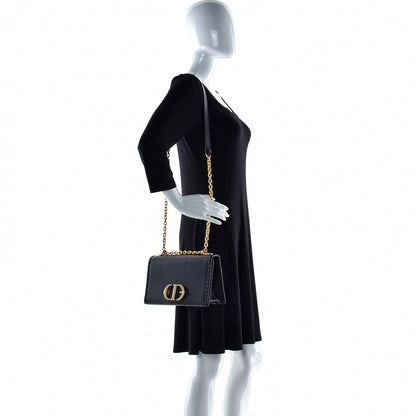 Christian Dior Calfskin Braided 30 Montaigne Chain Flap Bag Black 4 of 18