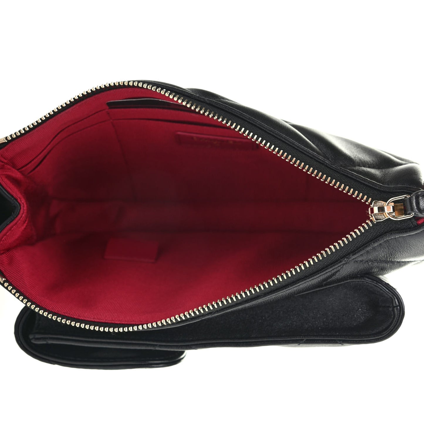 Lambskin Quilted Chanel 19 Pouch With Handle Black