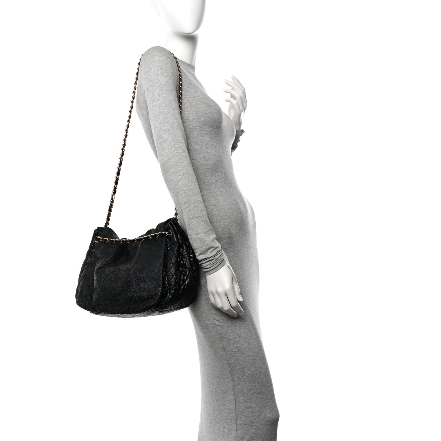 Vinyl Rock and Chain Flap Black