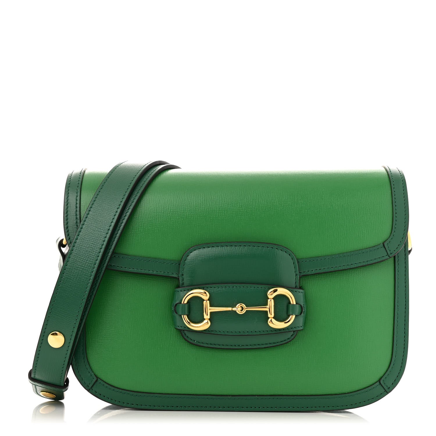 Gucci Azalea Calfskin Horsebit 1955 Shoulder Bag New Shamarock Emerald 1 of 11