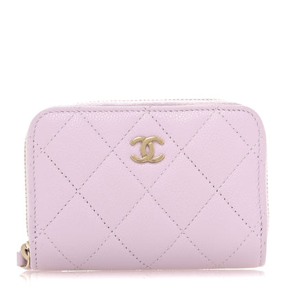Chanel Caviar Quilted Zip Coin Purse Light Pink 1 of 10