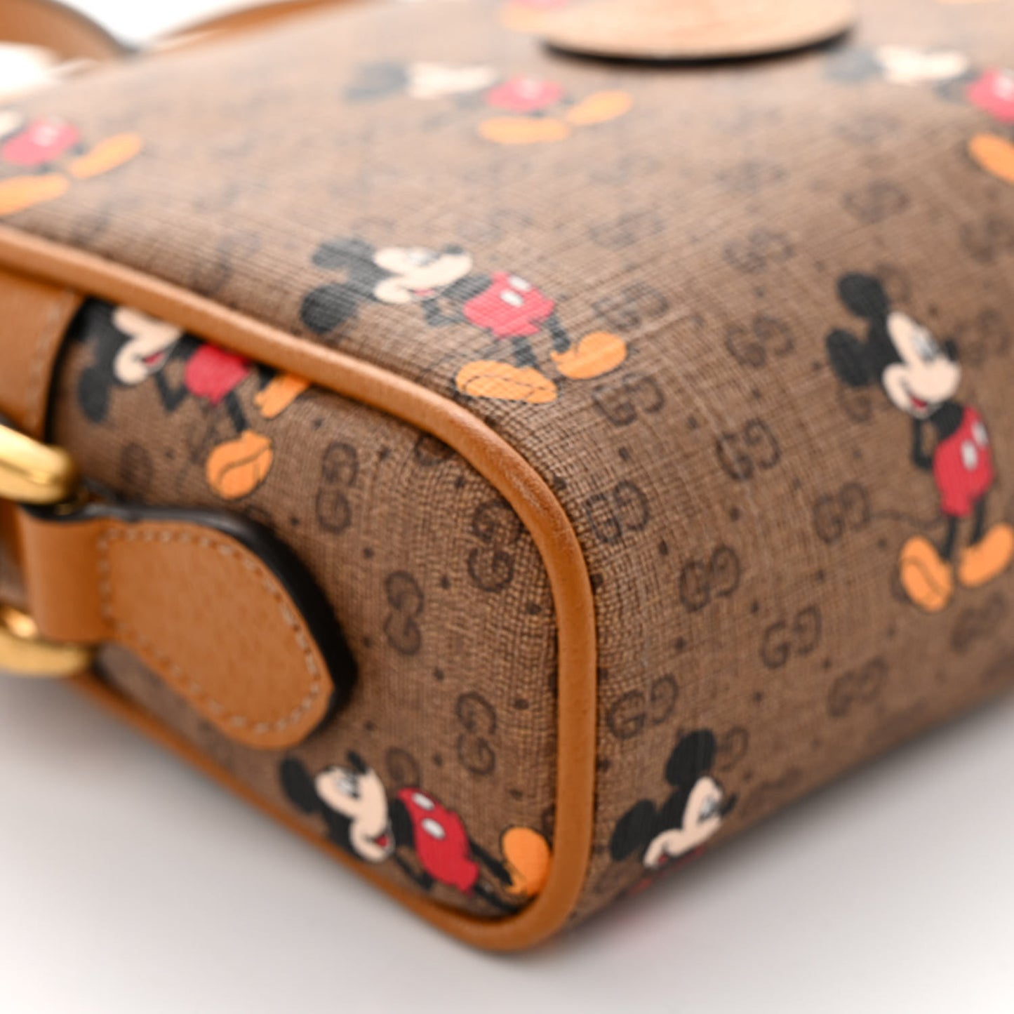X DISNEY Mini Vintage GG Supreme Monogram Mickey Mouse Shoulder Bag Beige Vintage Sun Oil