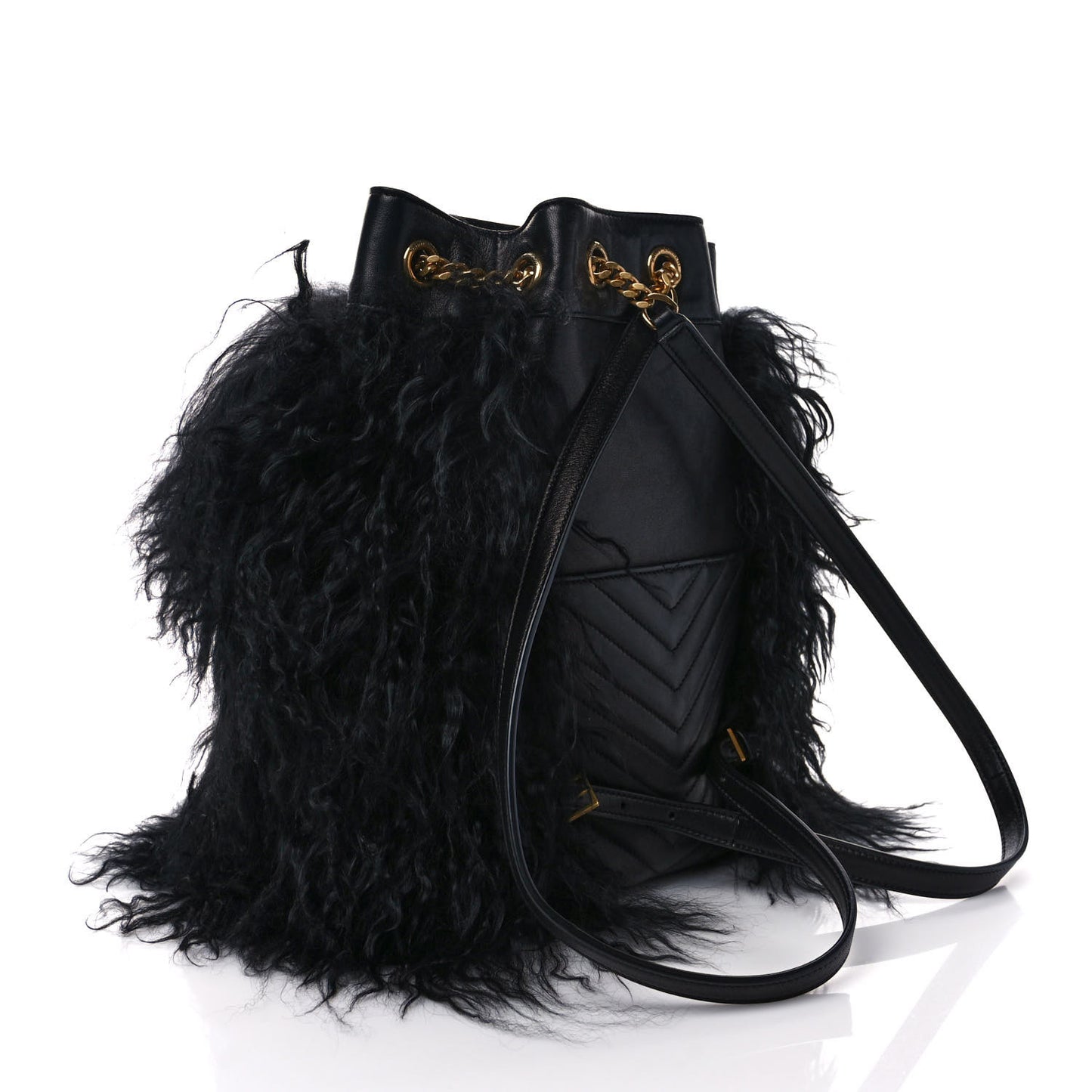 Shearling Lambskin Joe Backpack Black