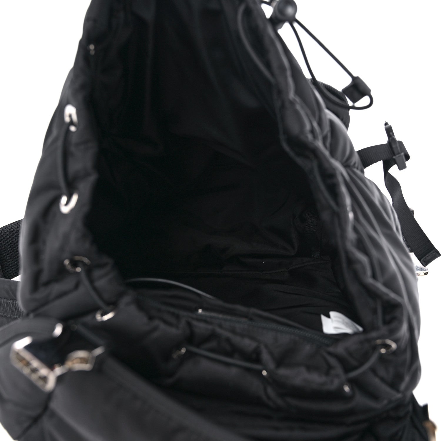 Prada Re-Nylon Men's Padded Logo Backpack With Hood Black 5 of 11