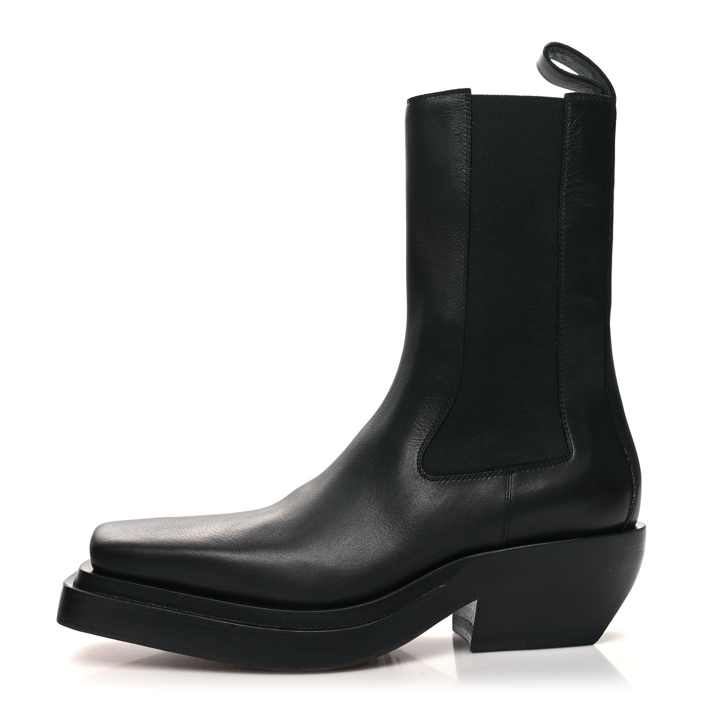 Calfskin Lean Mid-Calf Boots 38.5 Black