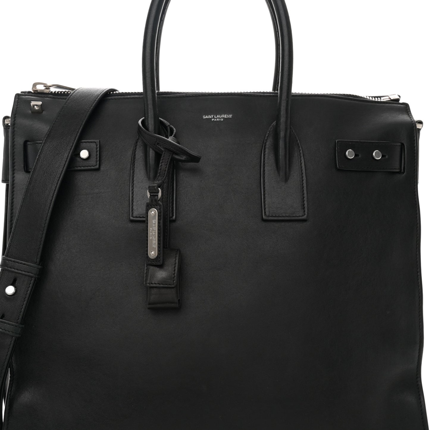 Grained Calfskin Sac De Jour Souple North South Tote Black