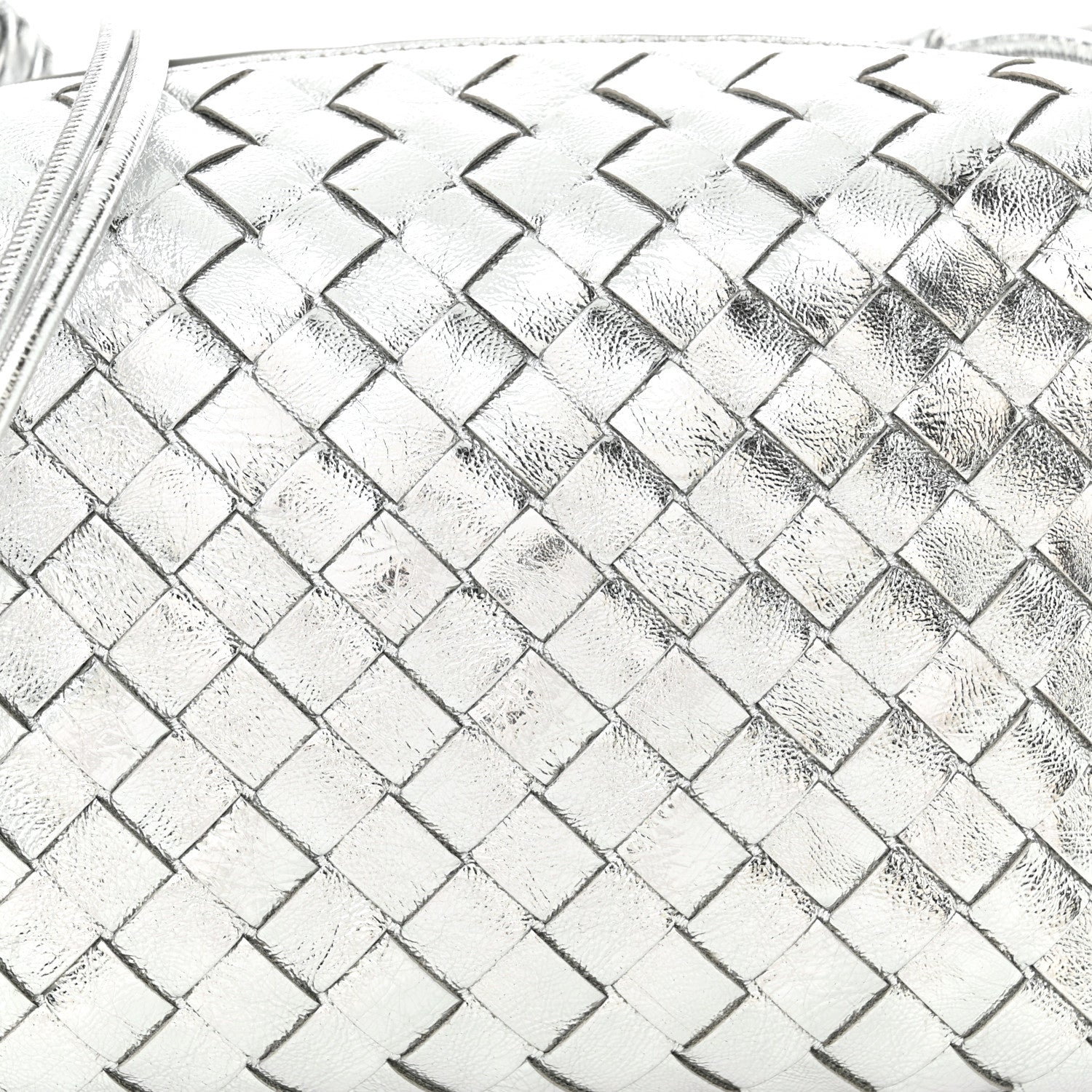 Bottega Veneta Metallic Nappa Intrecciato Medium Loop Camera Bag Silver 7 of 9