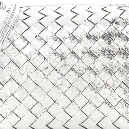 Bottega Veneta Metallic Nappa Intrecciato Medium Loop Camera Bag Silver 7 of 9