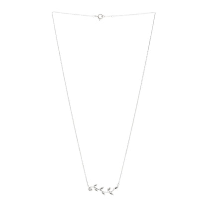 Tiffany Sterling Silver Paloma Picasso Olive Leaf Vine Pendant Necklace 3 of 4