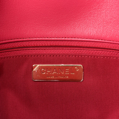Chanel Goatskin Quilted Large Chanel 19 Flap Dark Pink 8 of 10