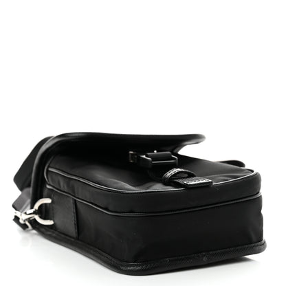 Prada Re-Nylon Saffiano Mini Pocket Single Snap Buckle Messenger Bag Black 4 of 11