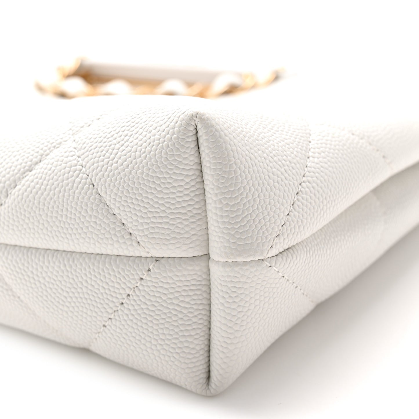 Caviar Quilted A Real Catch Clutch White