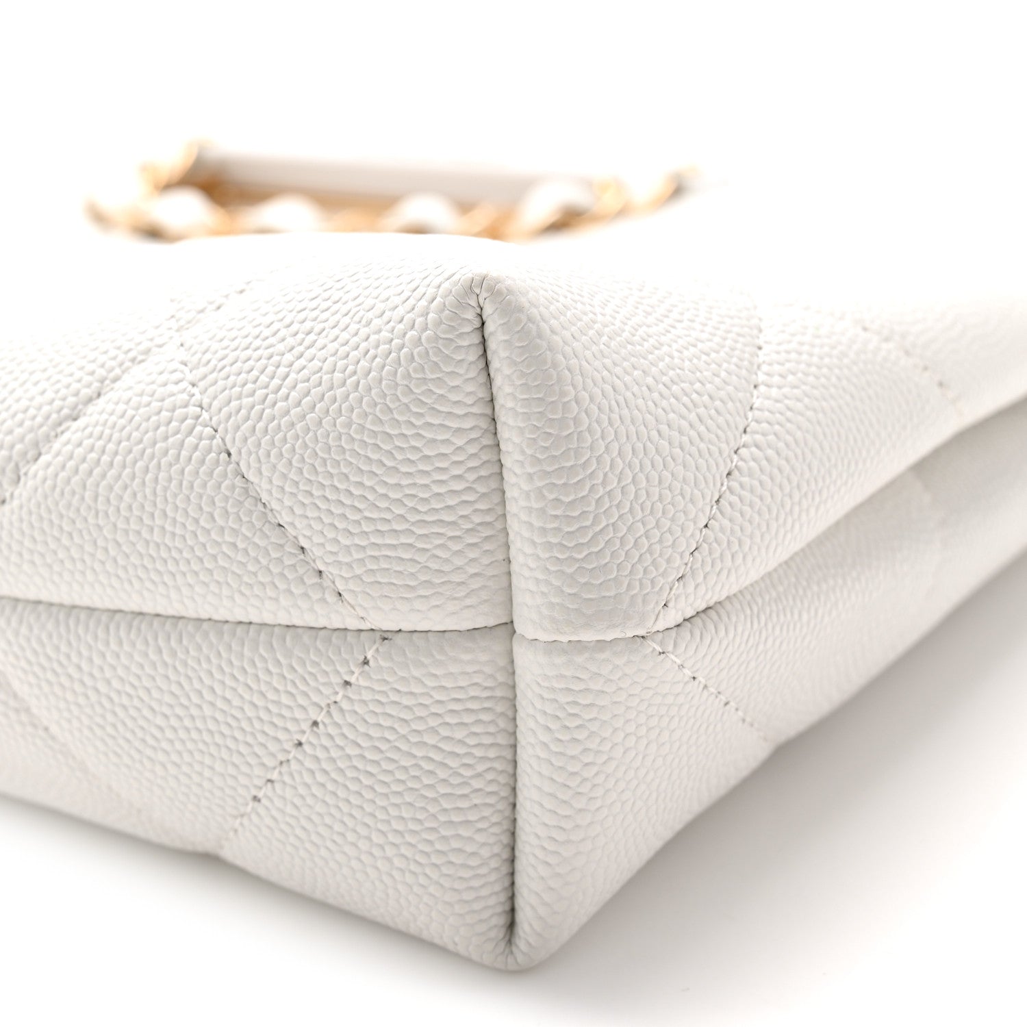 Chanel Caviar Quilted A Real Catch Clutch White 10 of 11