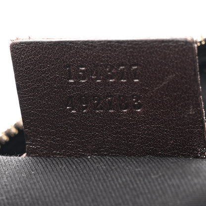 Gucci Canvas Calfskin Bamboo Horsebit Print Boston Black Dark Brown 7 of 10