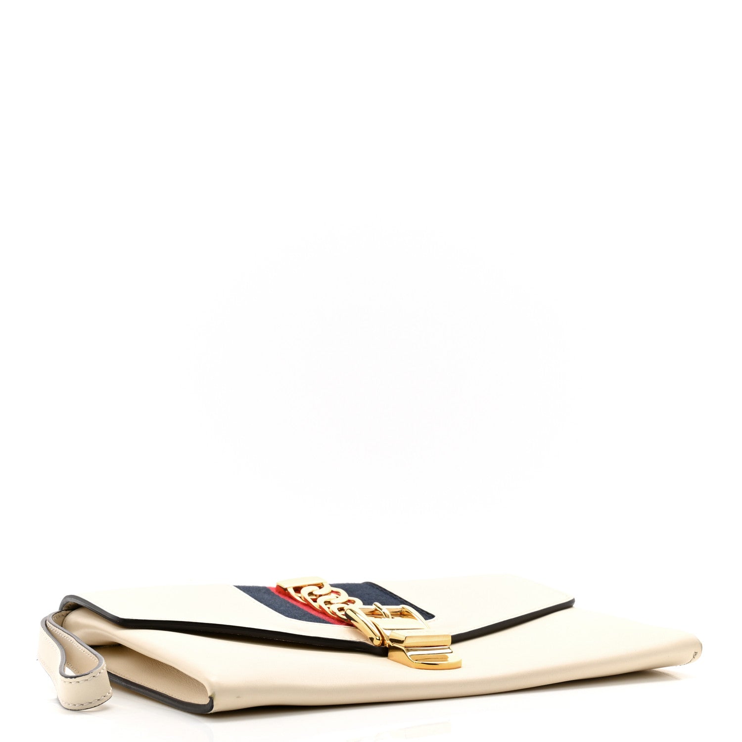Gucci Calfskin Small Sylvie Wristlet Clutch White 4 of 13