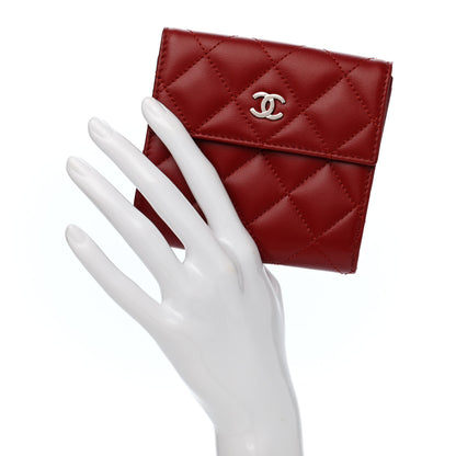 Chanel Lambskin Quilted Compact French Flap Wallet Red 2 of 9