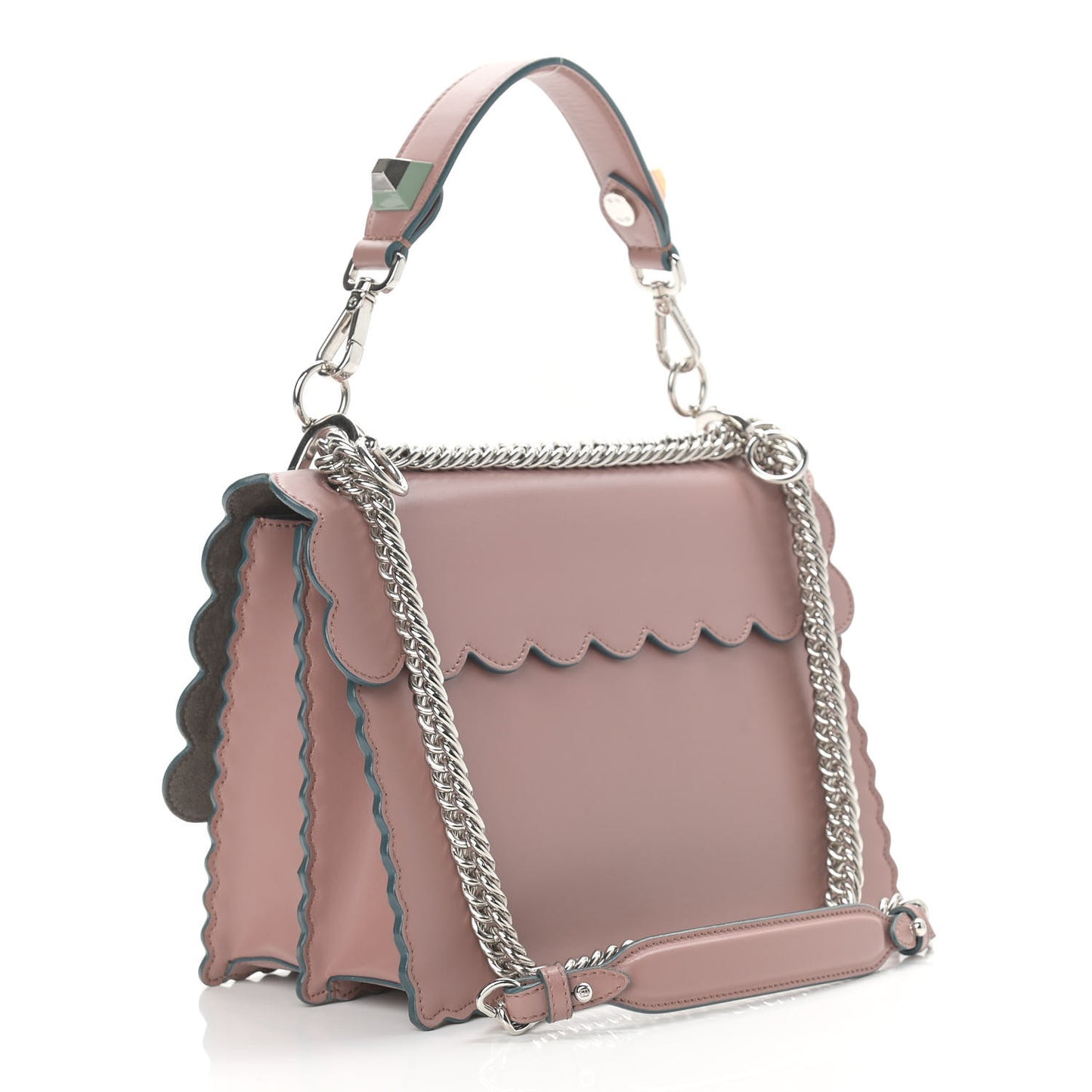 Vitello Liberty Scalloped Studded Kan I Shoulder Bag English Rose