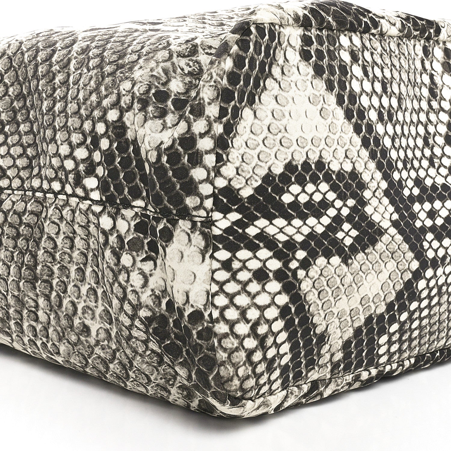 Prada Tessuto Nylon Snakeskin Print Tote Roccia 7 of 8