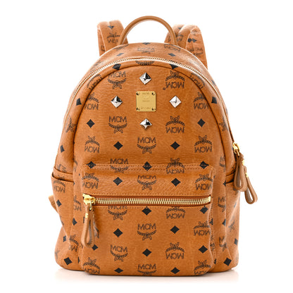 MCM Visetos Small Sprinkle Stud Stark Backpack Cognac 1 of 10