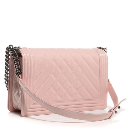 Chanel Patent Quilted Chevron New Medium Boy Flap Light Pink 3 of 8