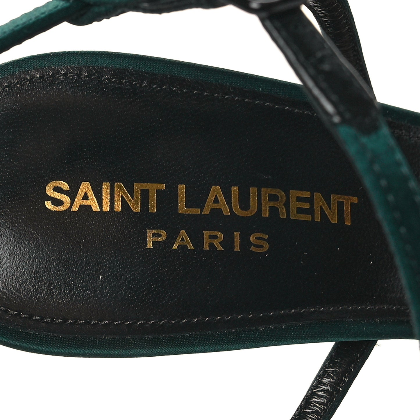 Crepe Satin Clara 110 Ankle Strap Sandals 39.5 Dorian Green