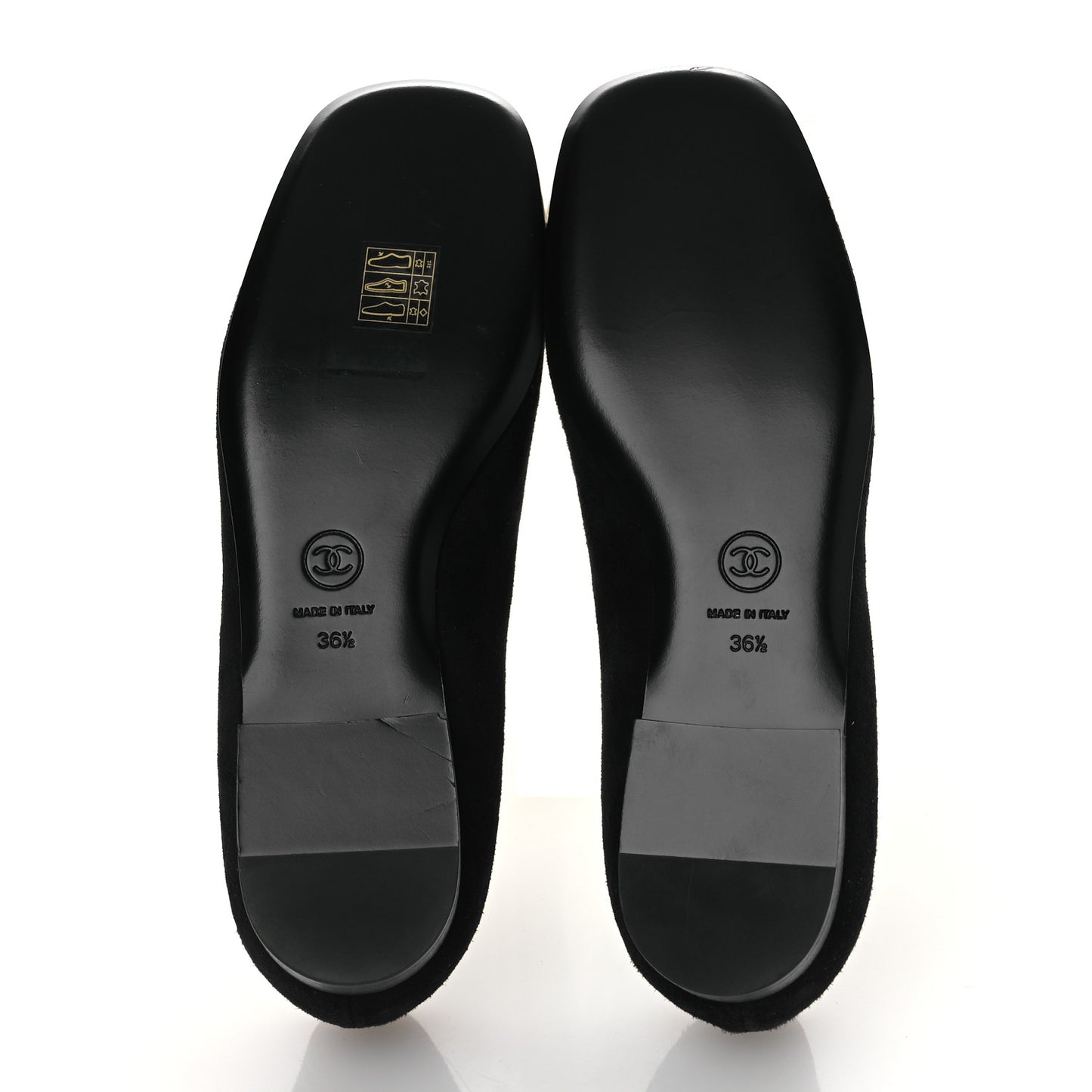 Suede Patent Cap Toe Camellia Ballerina Flats 36.5 Black White