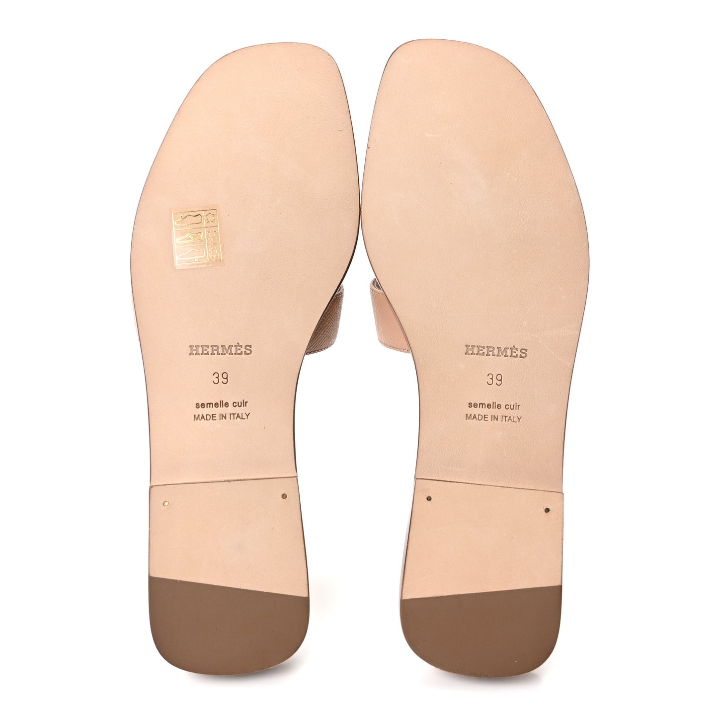 Epsom Calfskin Oran Sandals 39 Beige Perlino