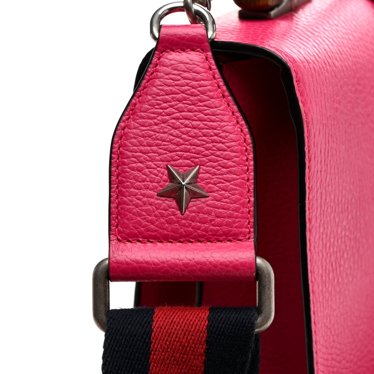 Gucci Dollar Calfskin Crystal Web Medium Dionysus Bamboo Top Handle Bag Box Pink Black Diamond 13 of 17
