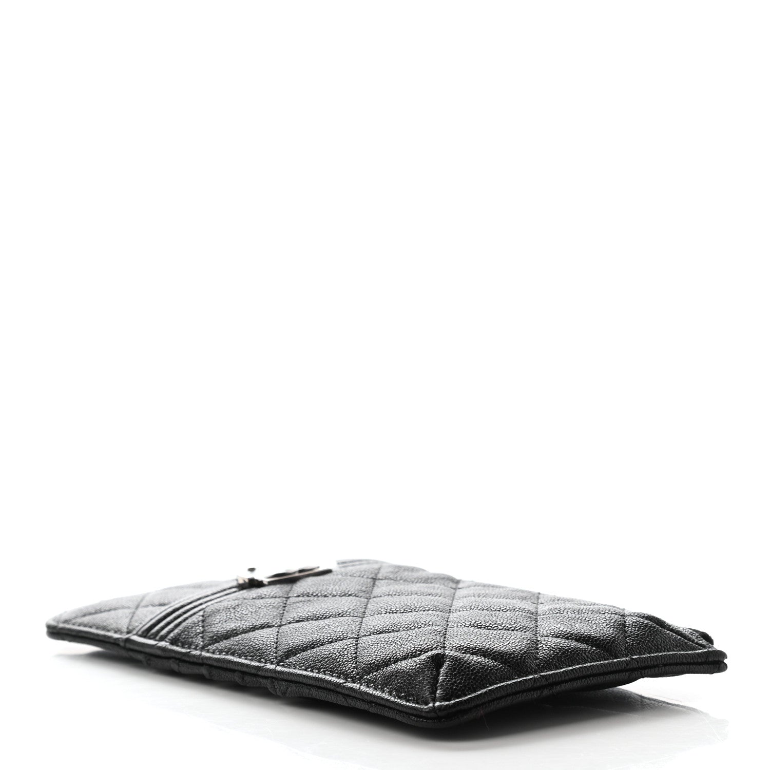 Chanel Caviar Quilted Boy Flat Wallet Pouch Black 4 of 7