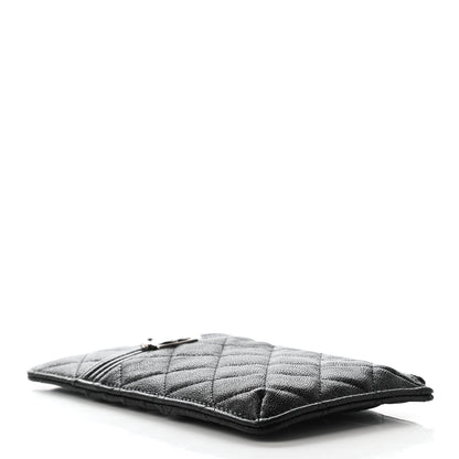 Chanel Caviar Quilted Boy Flat Wallet Pouch Black 4 of 7