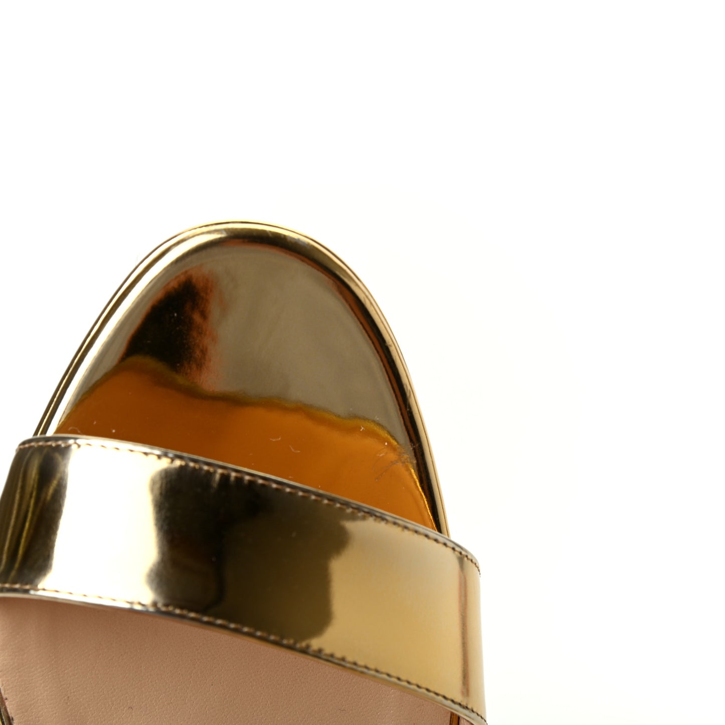 Patent Specchio Choca 130 Platform Sandals 36.5 Gold