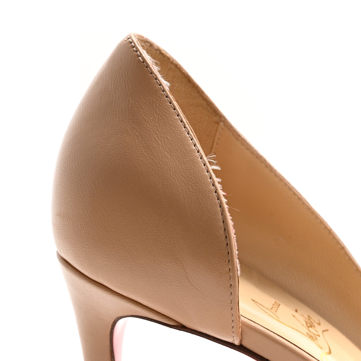Christian Louboutin Nappa Farfaclou Spike 85 Pumps 37.5 Nude 10 of 11