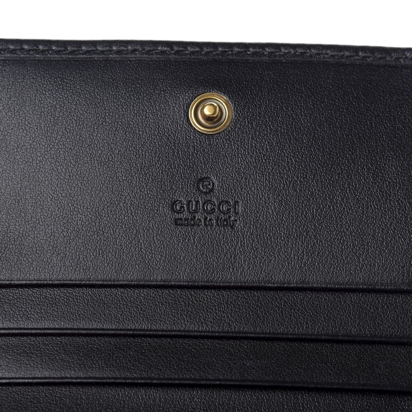Calfskin Matelasse GG Marmont Card Case Wallet Black