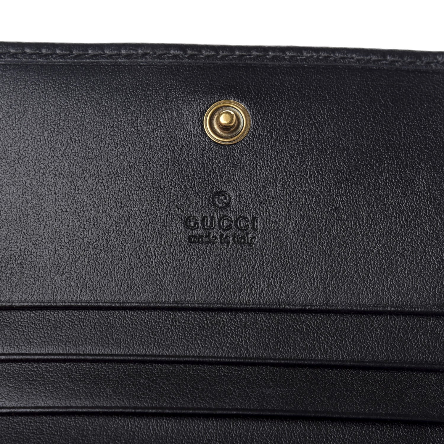 Gucci Calfskin Matelasse GG Marmont Card Case Wallet Black 6 of 7