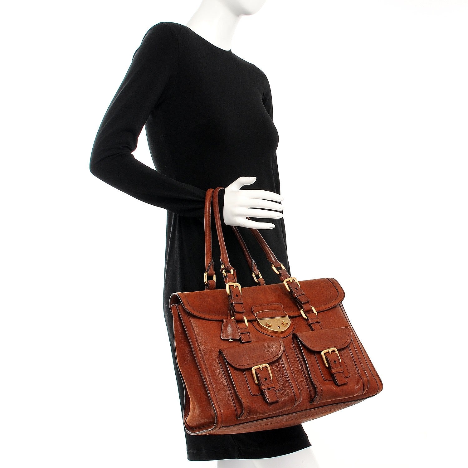 Prada Buffalo Briefcase Palissandro 2 of 11