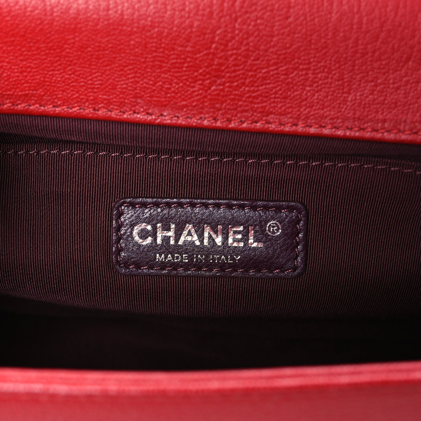 Goatskin Quilted Patent Medium Duo Boy Flap Red